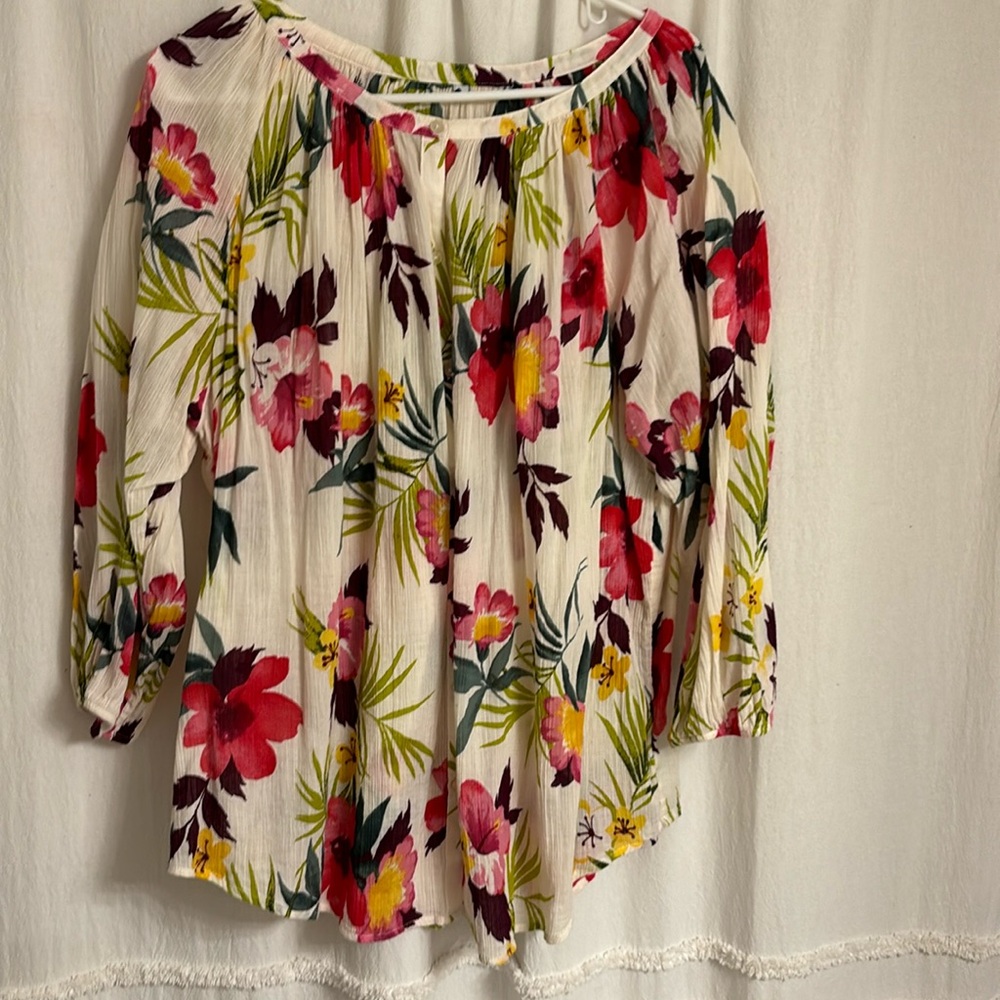 Flower print ladies top